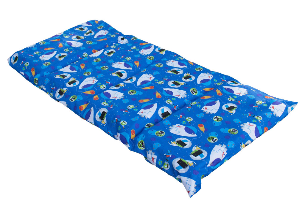 Kindermat 1.5'' Thick + Pbs Kids Kinderbundle - Washable Cover, Special Edition - Space Explorer - Regular, Sheet Is 47'' X 22''