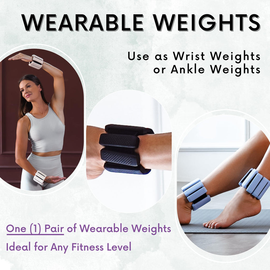 Polyfit Wrist & Ankle Weights - Adjustable Ankle Weights For Women And Men - Yoga Walking Running Dance Barre Pilates Cardio Aer