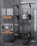 Sportsroyals Power Tower Pull Up Dip Station Assist Chin Stand Multi-Function Home Gym Strength Training Fitness Equipment 440Lb