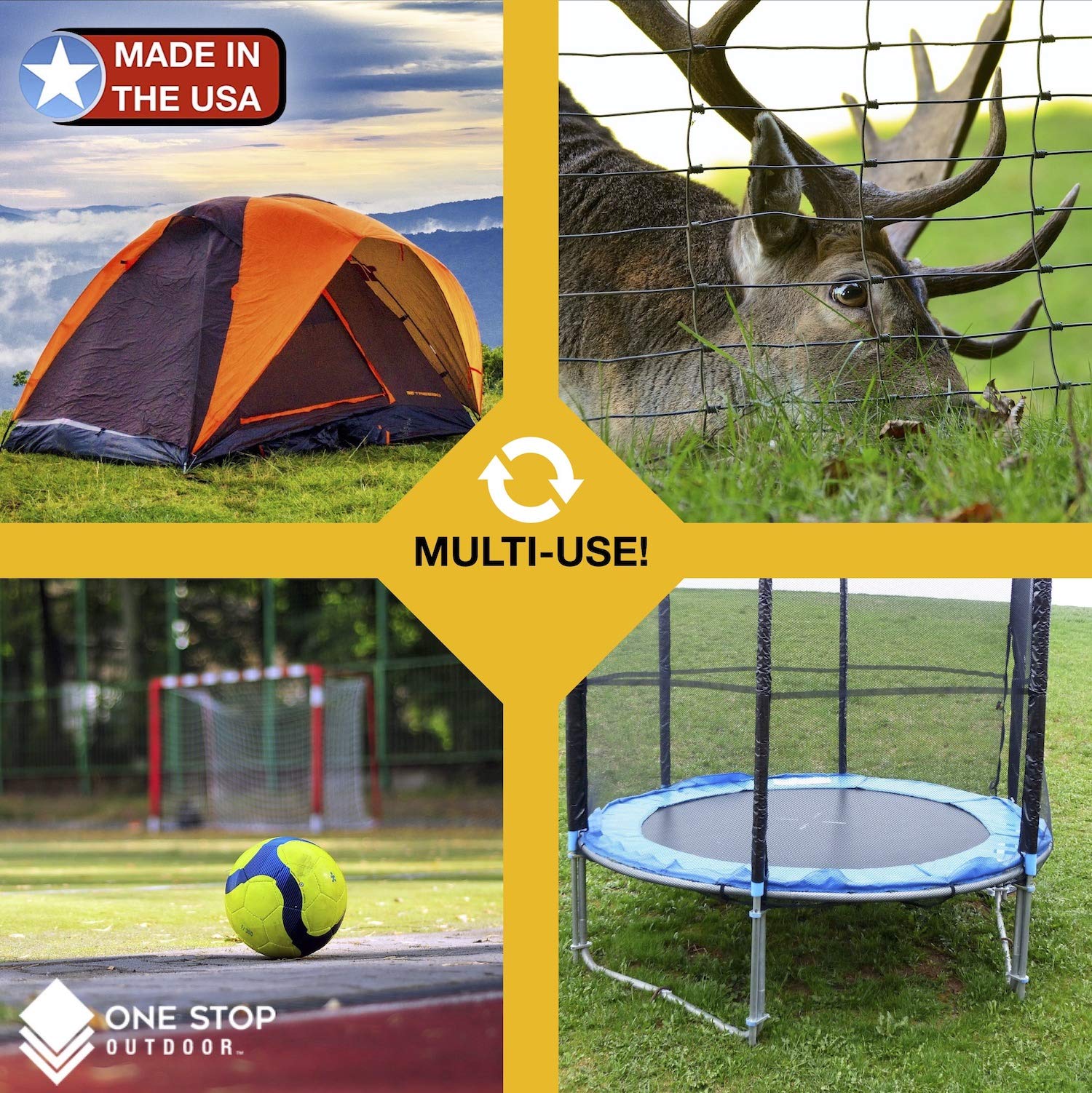 Usa Made - (4-Piece Set) Trampoline Wind Stakes 0.375 Inch Heavy Duty Stake Safety Ground Anchor Non-Galvanized Steel Rebar Wind