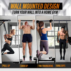 Yes4All Heavy Duty Wall Mounted Pull Up Bar - Chin Up Bar/Pull Up Bar Wall Mount,30 Lbs - Support Up To 500 Lbs (Black)