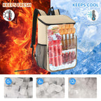 Bagtopia Camping Cooler Backpack 25 Cans, Leak Proof Soft Insulated Compartments Thermal Bag, Portable Lightweight Beach Travel