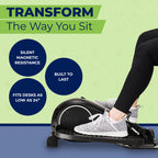 Deskcycle Ellipse Leg Exerciser - Under Desk Elliptical Machine And Foot Pedal Exerciser - Leg Exerciser While Sitting - Compact