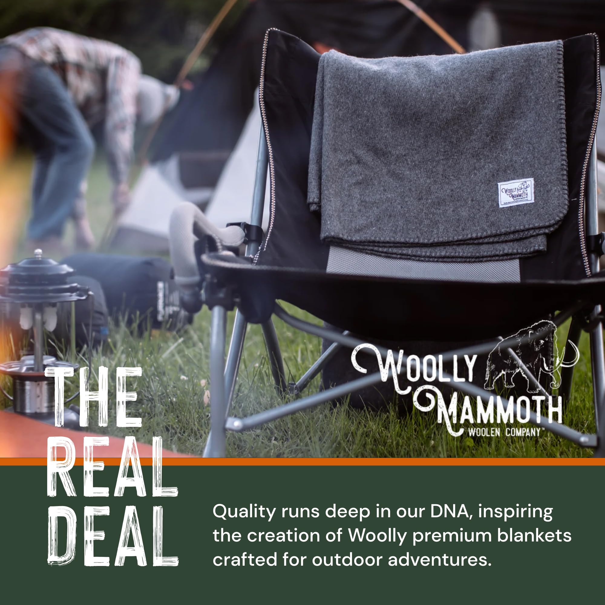 Woolly Mammoth Woolen Co. | Extra Large Merino Wool Camp Blanket | Perfect Outdoor Gear | Bedroll For Bushcraft, Camping, Trekki