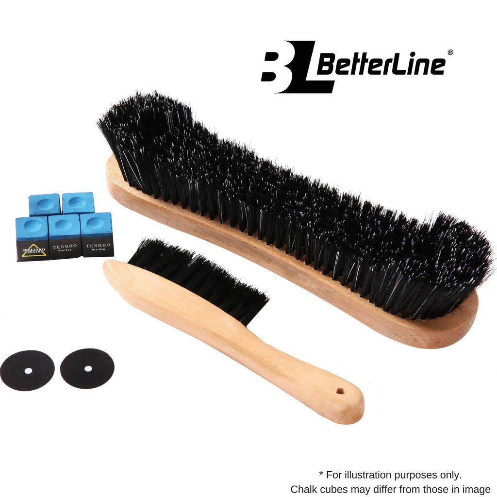 Billiard Pool Table Brushes For Rail Cleaning - Bonus Cue Chalk Cubes And Pool Table Spot Dot Stickers