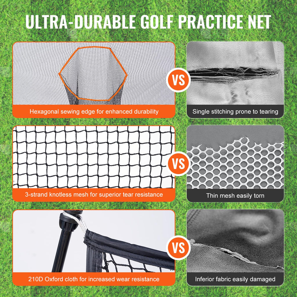 Vevor 10.8X7Ft Golf Practice Hitting Net Indoor Personal Driving Range Training