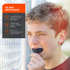 Shock Doctor Gel Max Mouth Guard, Heavy Duty Protection & Custom Fit, Youth, Red
