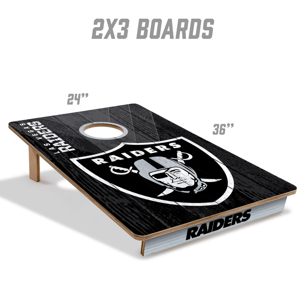 YouTheFan NFL Las Vegas Raiders 2 x 3 Wood Cornhole Game with Logo Bags