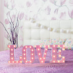 Foaky Led Letter Lights Sign Light Up Pink Letters Glitter Alphabet Letter Sign For Night Light Weddingbirthday Party Battery Po