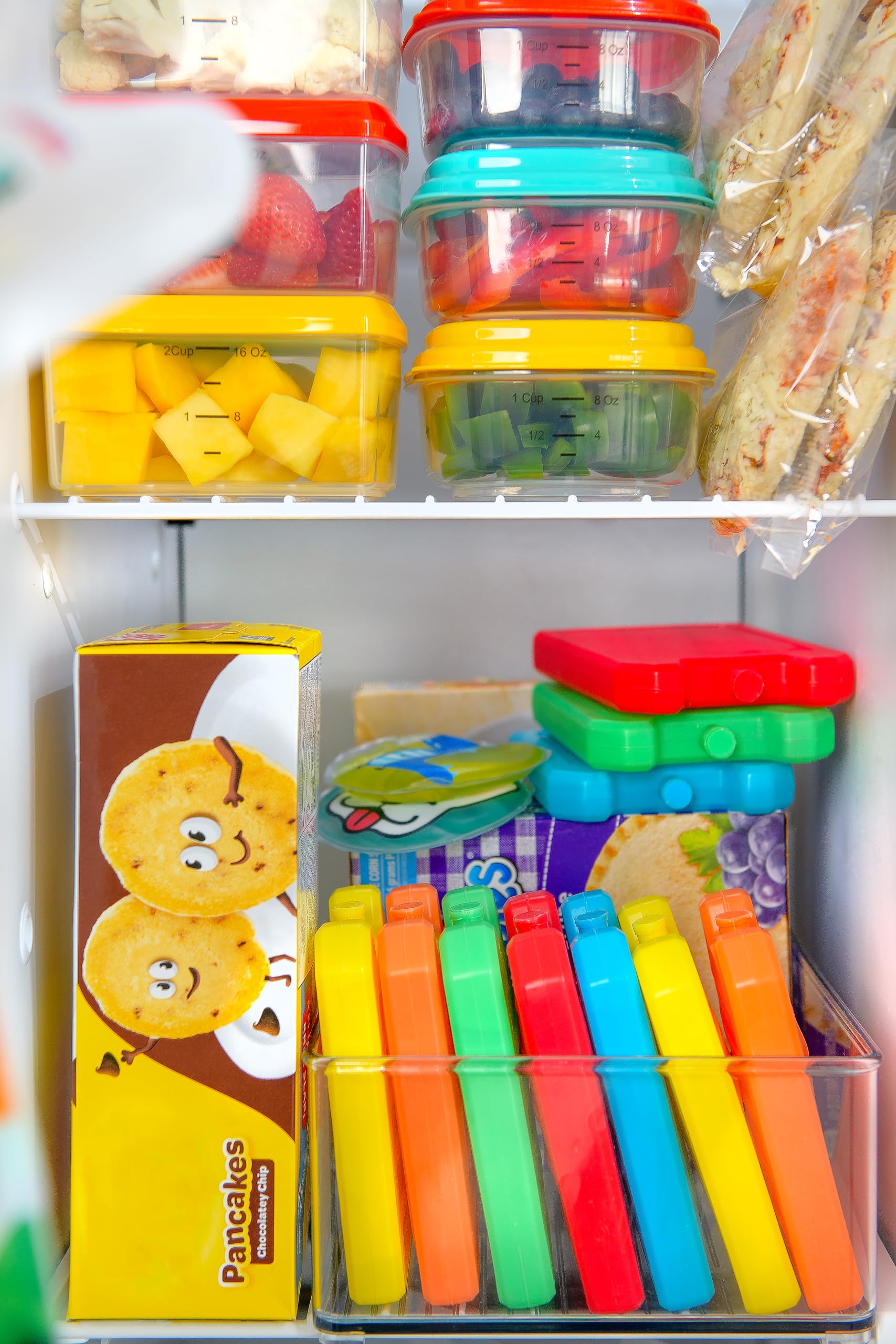 Cool Coolers By Fit + Fresh, 5 Pack Days Of The Week Ice Blocks, Compact Reusable Ice Packs For Lunch Boxes & Coolers, Multi Col