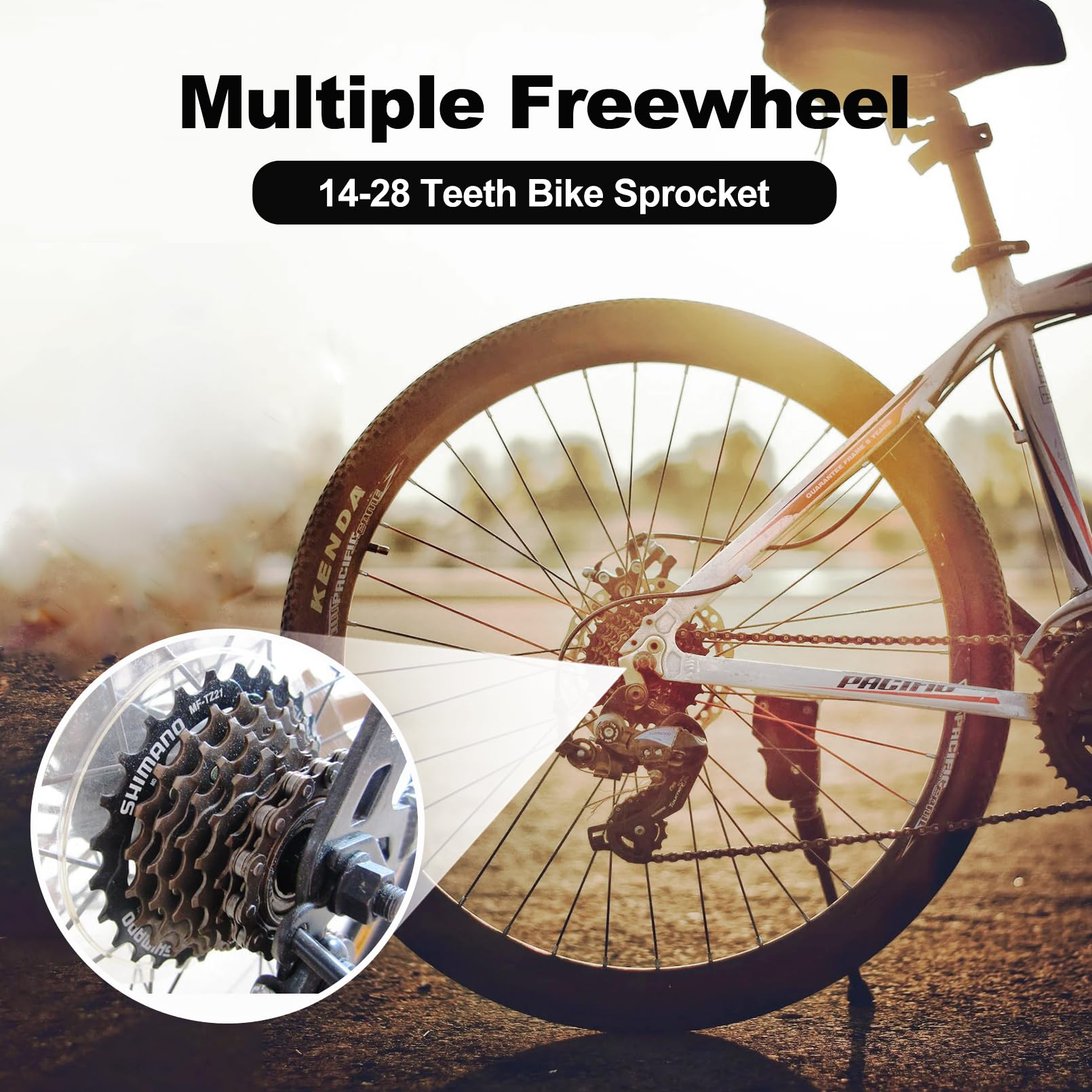 Rainflowwer Shimano 7 Speed Bike Freewheel, Mf-Tz500-7 Bicycle Freewheel 14-28T Multiple Freewheel Cycling Replacement Part