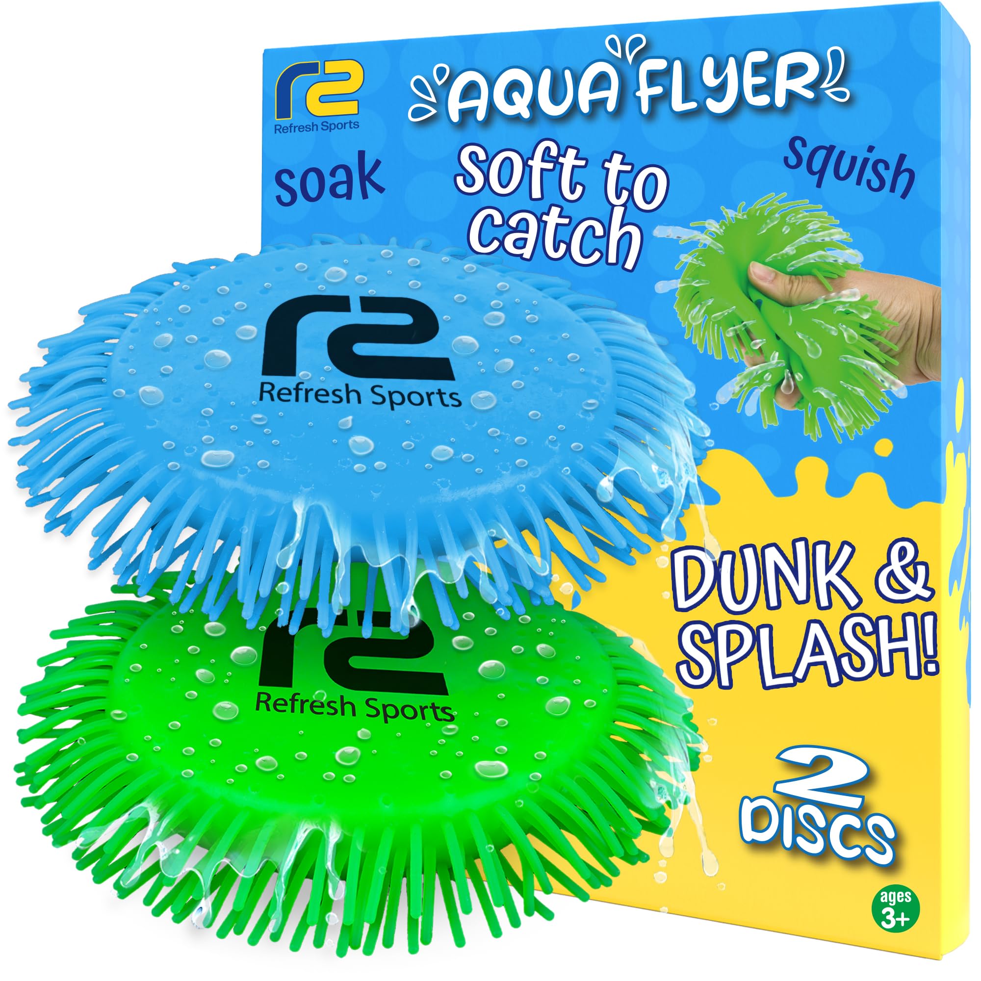 Soft Water Flying Disc For Kids - Sprays Water As It Flies! Fun Summer Water Toy For Beach Pool Backyard Camping Lake Birthday G