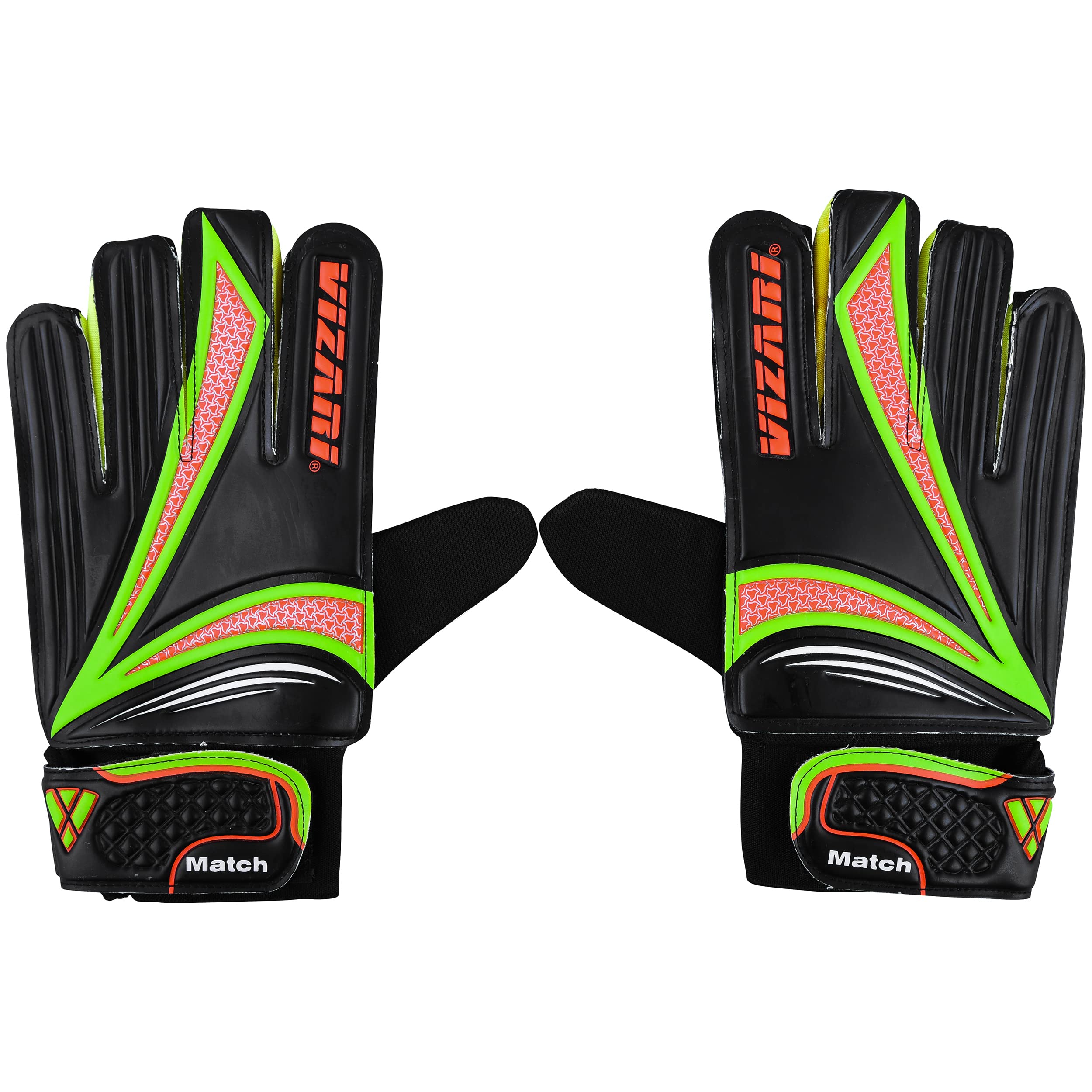 Vizari Junior Gloves For Protection & Grip | Tri-Color Youth Soccer Goalie Gloves With Elastic Wristband For Secure Fit | Finger