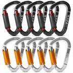 Fvw 10 Pack Auto Locking Rock Climbing Carabiner Clips, 25Kn (5620 Lbs) Heavy Duty Caribeaners For Rappelling Swing Rescue & Gym