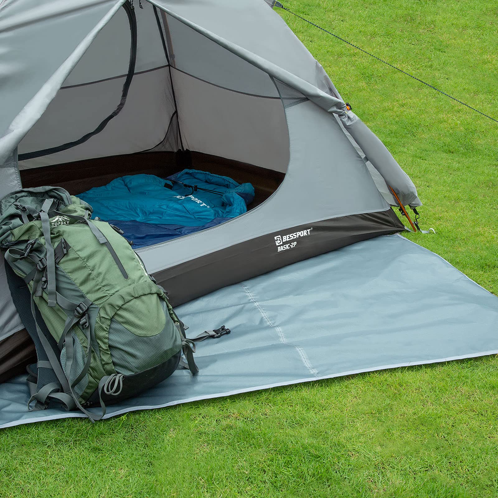 Bessport Tent Footprint For 1-2-3-4 Person Tent Waterproof Camping Tarp With Drawstring Carrying Bag For Picnic, Hiking And Othe