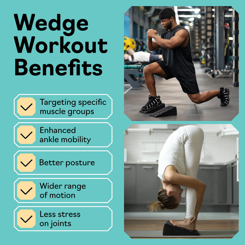 Squat Wedge - Squat Wedge Block 960 LBS Capacity - Slant Board for Calf Stretching with 5 Adjustable Angles - Calf Stretcher Sla