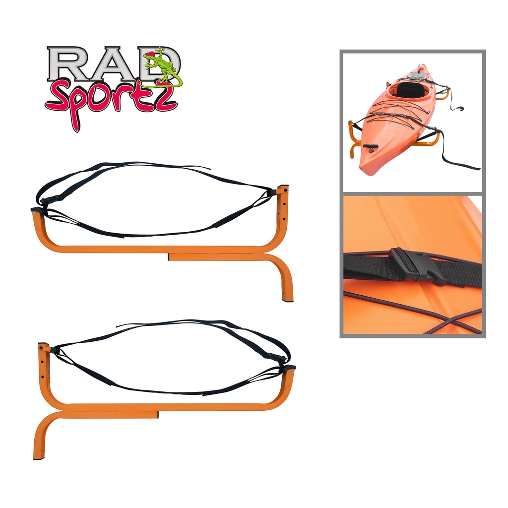 Rad Sportz Canoe Hanger Kayak Rack And Stand-Up Paddle Board Holder Yellow Holds Up To 110 Pounds