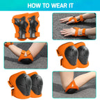 Wemfg Kids Protective Gear Set Knee Pads For Kids 3-8 Years Toddler Knee And Elbow Pads With Wrist Guards 3 In 1 For Skating Cyc
