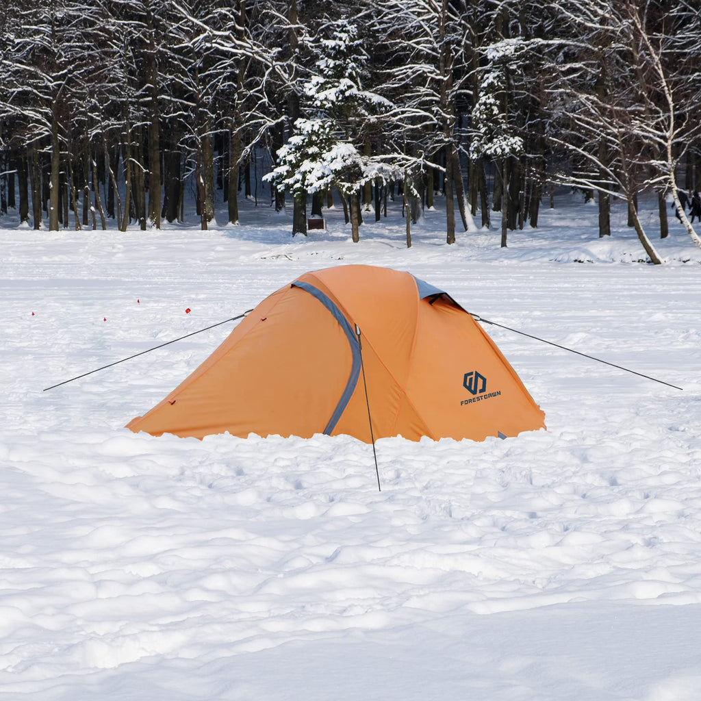 Forestdawn Camping Tent For 2 Person With 3 Aluminum Alloy Poles,Waterproof Windproof 4 Season Tent,Double Layer,Easy Setup,Prof