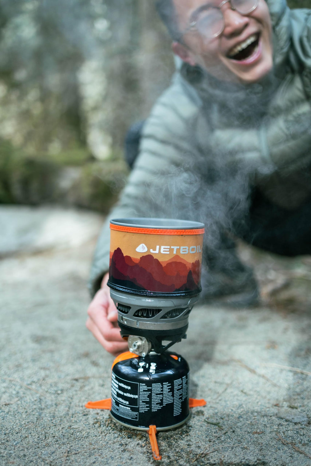 Jetboil Minimo Camping And Backpacking Stove Cooking System With Adjustable Heat Control (Sunset)