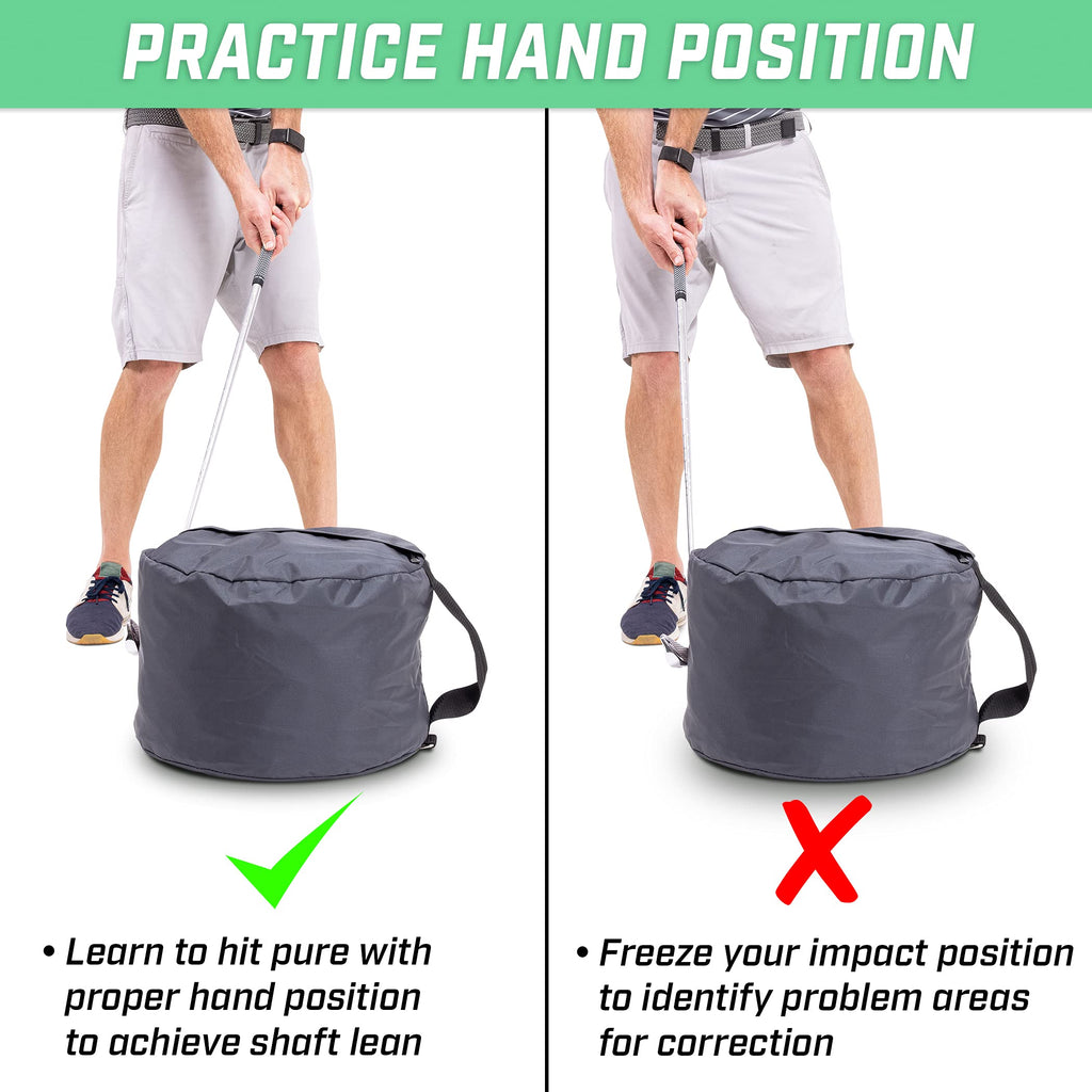 Gosports Fillable Golf Swing Bag, Impact Position Trainer - Master Proper Club And Hand Position At Impact, Great For All Skill