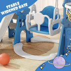 Korimefa 5-In-1 Kids Slide And Swing Set, Toddler Slide With Basketball Hoop, Swing, Outdoor Indoor Playground For Toddlers 1-3