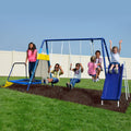 Sportspower Almansor Metal Swing, Slide and Trampoline Set with Slide