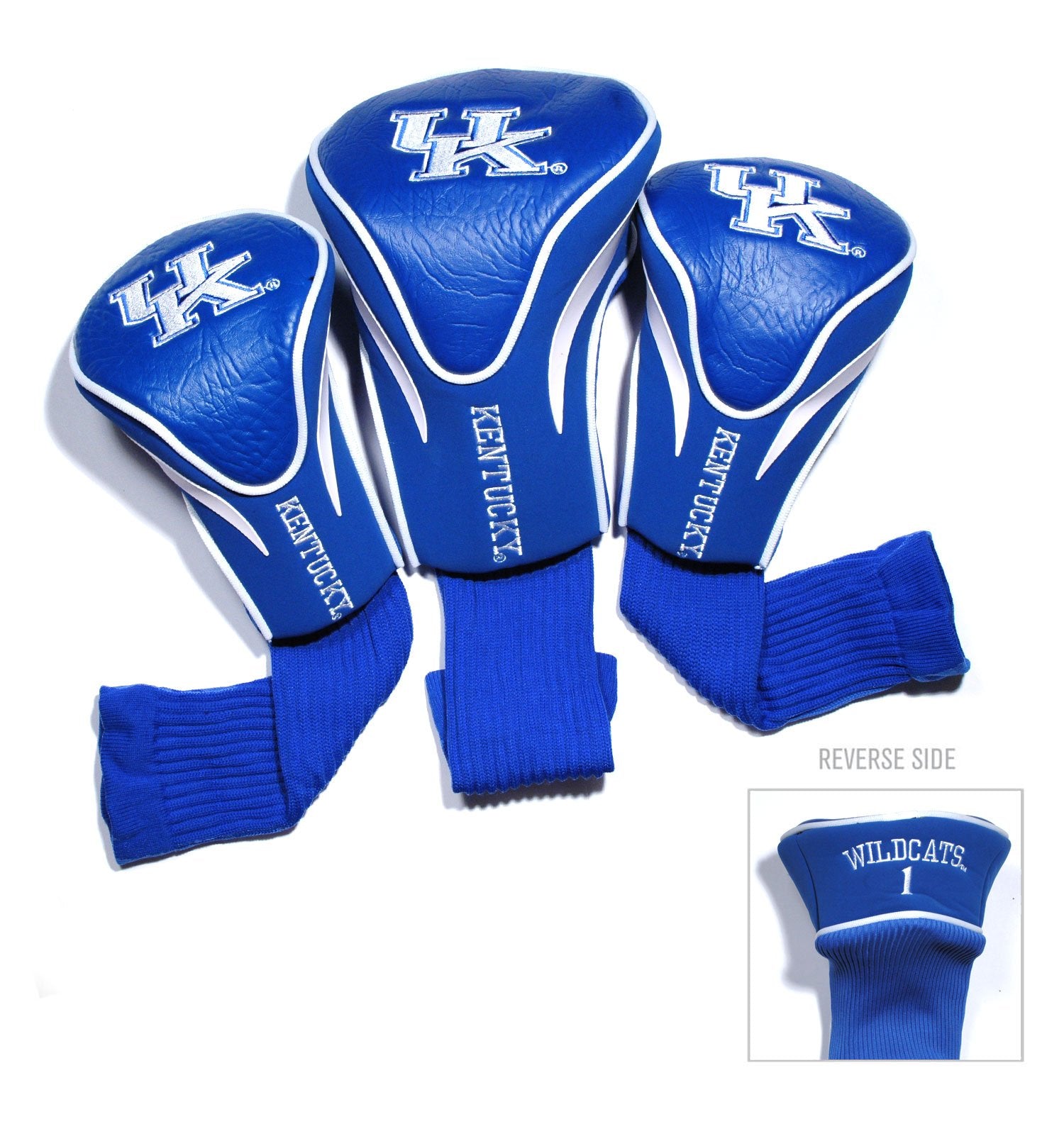 Team Golf Ncaa Kentucky Wildcats Contour Golf Club Headcovers (3 Count) Numbered 1, 3, & X, Fits Oversized Drivers, Utility, Res