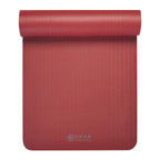 Gaiam Essentials Thick Yoga Mat Fitness & Exercise Mat With Easy-Cinch Carrier Strap, Red, 72''L X 24''W X 2/5 Inch Thick