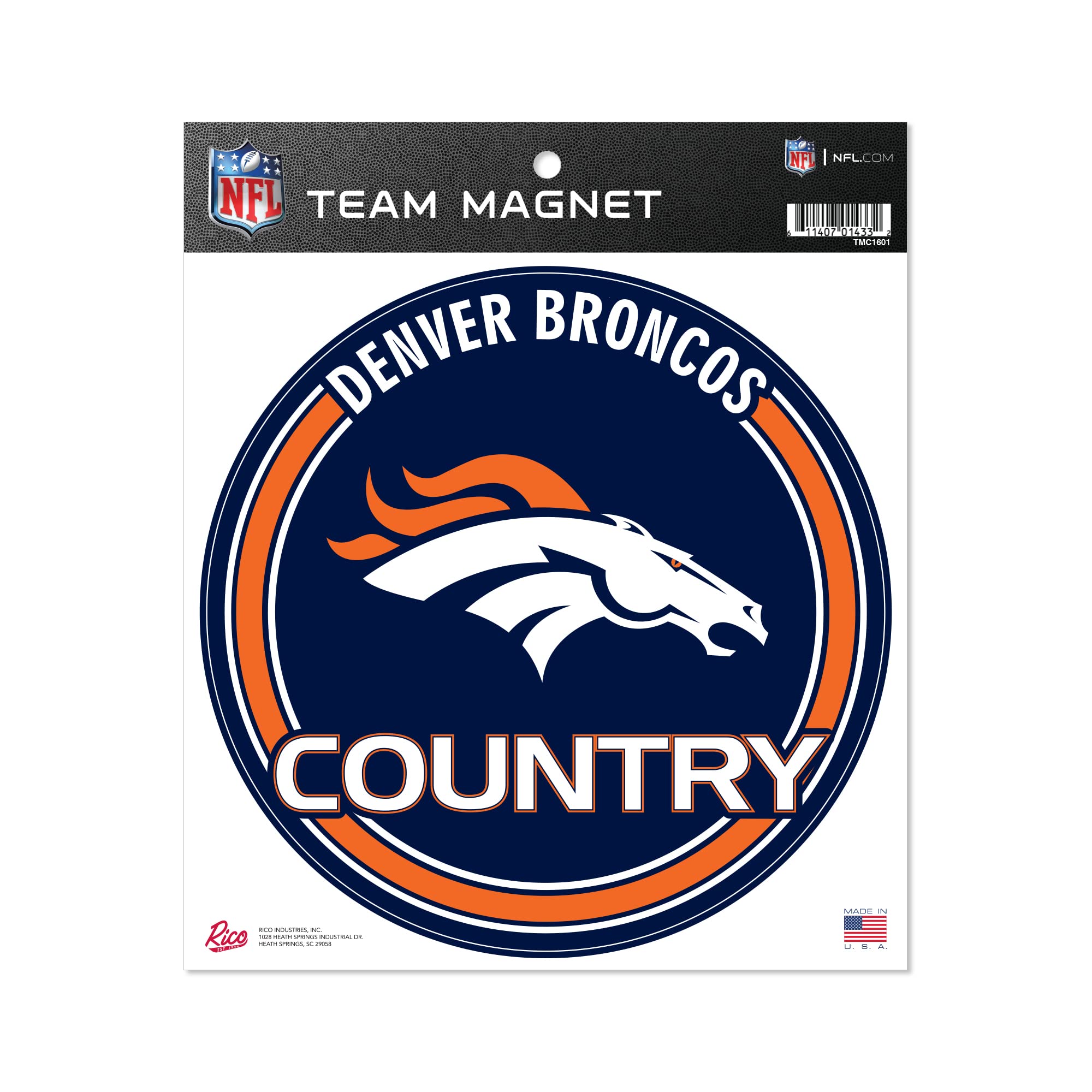 Rico Industries Nfl Denver Broncos 8'' Round Magnet