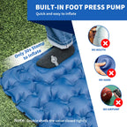 Hiipeak Sleeping Pad For Camping- Ultralight Inflatable Sleeping Mat With Built-In Foot Pump, Upgraded Durable Compact Camping A