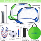 Femont Soccer Goals Set For Backyard, 4X2.5Ft Portable Pop Up Soccer Nets With Carrying Bag For Indoor Outdoor Games Practice Tr