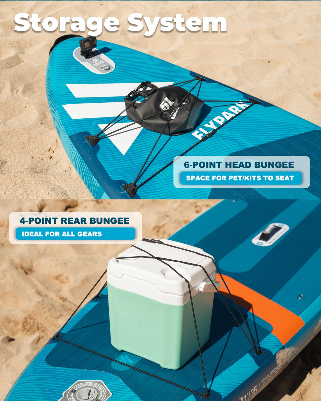 Flypark 10'8/11'X35'' Fishing&Family Stable Inflatable Paddle Boards, Extra Wide Sup Paddleboard Inflatable, 430Lb/3 People, Sta