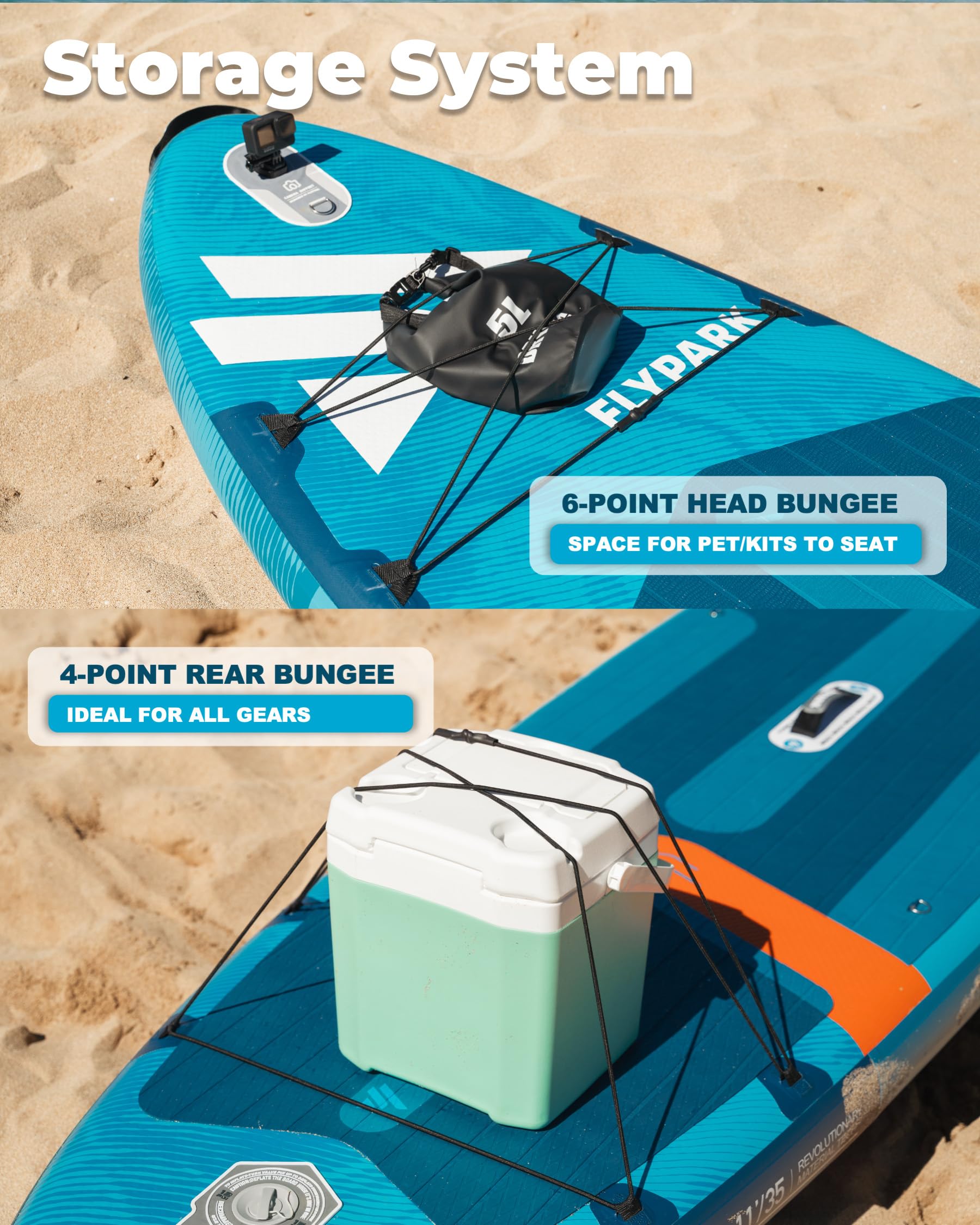 Flypark 10'8/11'X35'' Fishing&Family Stable Inflatable Paddle Boards, Extra Wide Sup Paddleboard Inflatable, 430Lb/3 People, Sta