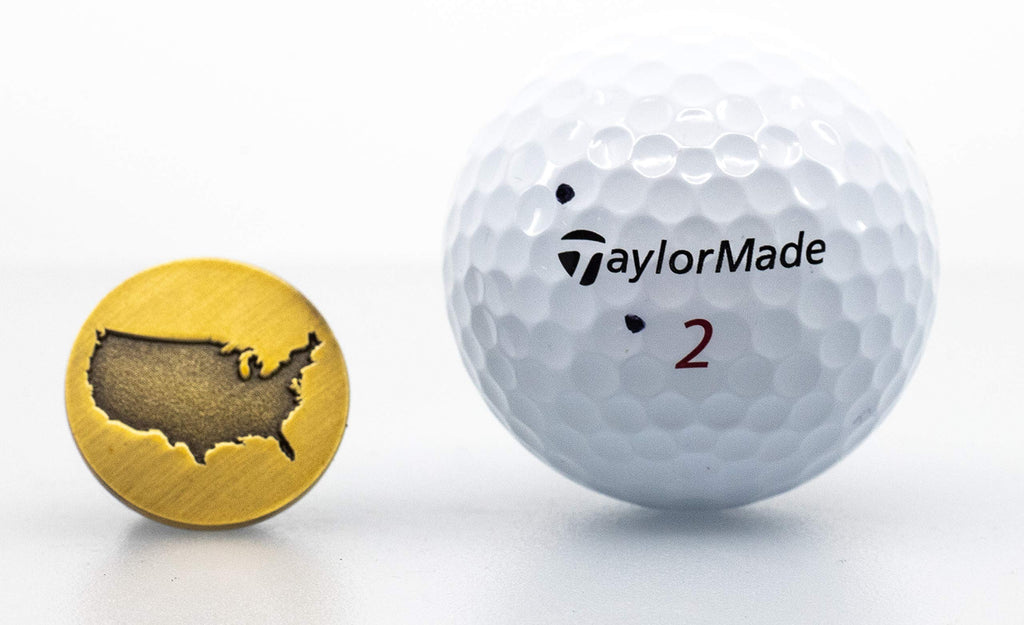 Full Metal Markers Usa American Silhouette Unique Magnetic Metal Golf Ball Marker With Hat Clip