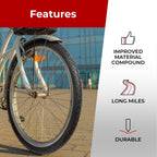 Fincci Leno Foldable Slick Bike Tire 26 X 1.95 Inch 50-559 For Road Street Cruiser Hybrid Bicycle