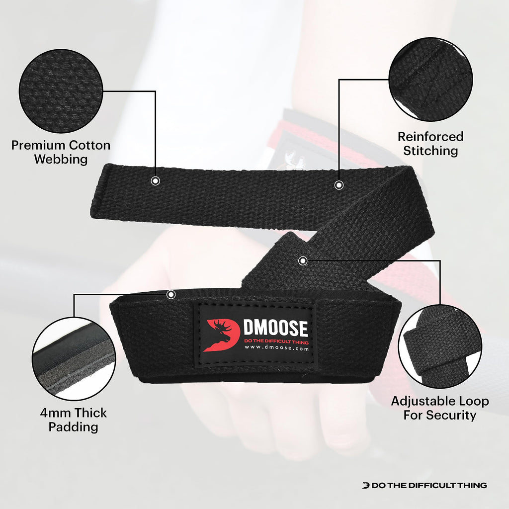 Dmoose Wrist Straps For Weightlifting, Perfect For Gym Workouts, Deadlifts, And Powerlifting, Workout & Hand Wraps For Men & Wom
