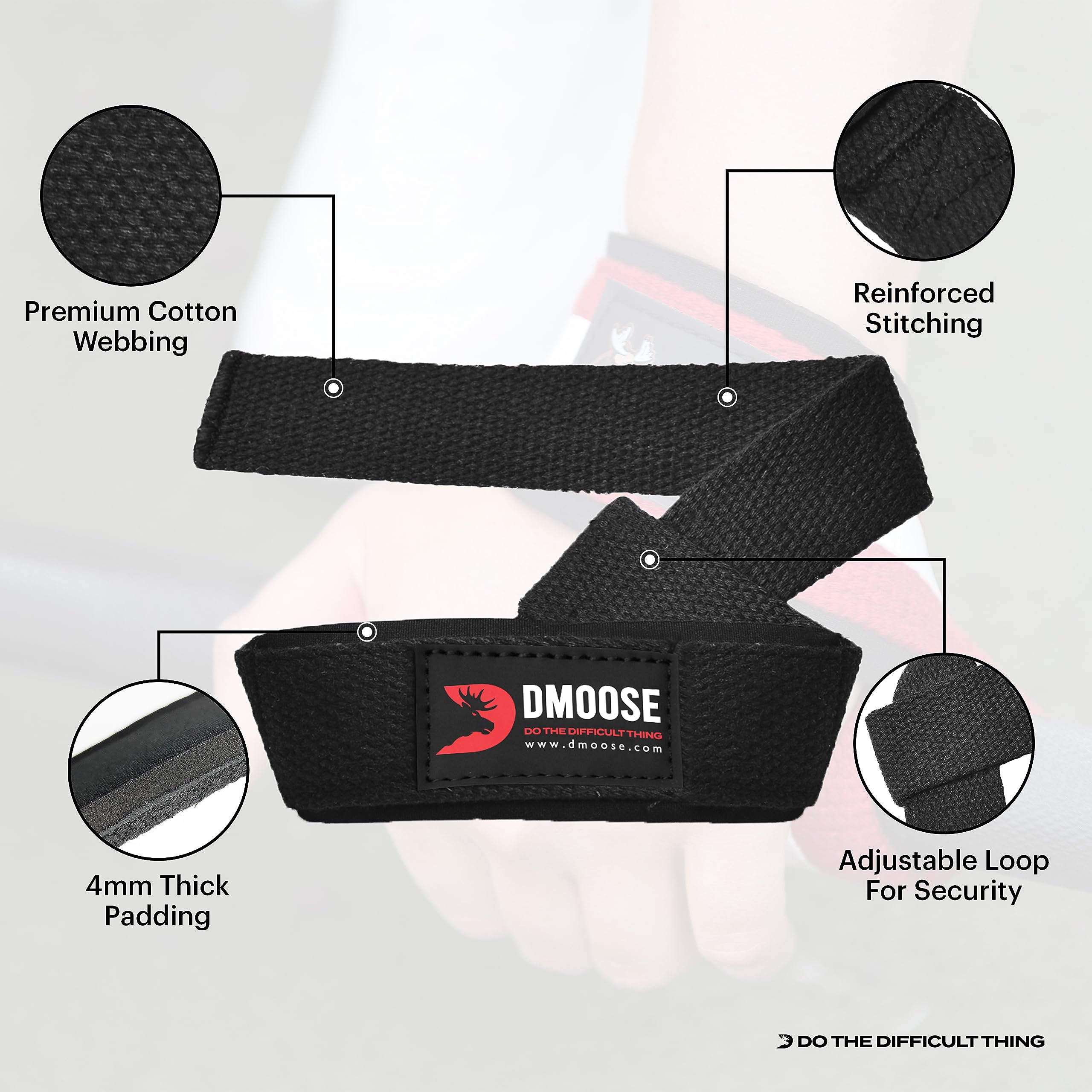 Dmoose Wrist Straps For Weightlifting, Perfect For Gym Workouts, Deadlifts, And Powerlifting, Workout & Hand Wraps For Men & Wom
