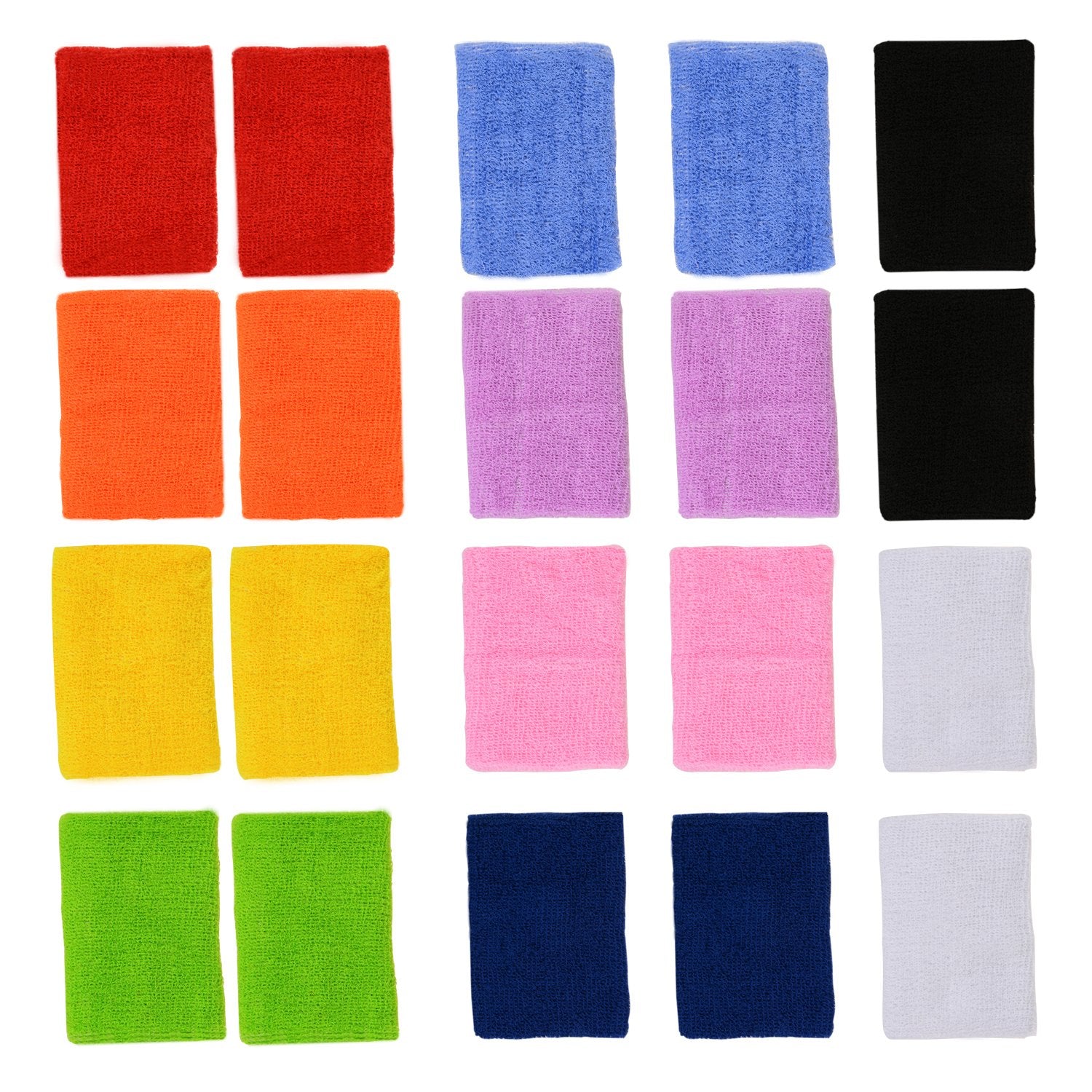 ColorYourLife 10 Pairs (20 Pieces) Colorful Sports Wristbands Wrist Sweatbands Wrist Sweat Bands