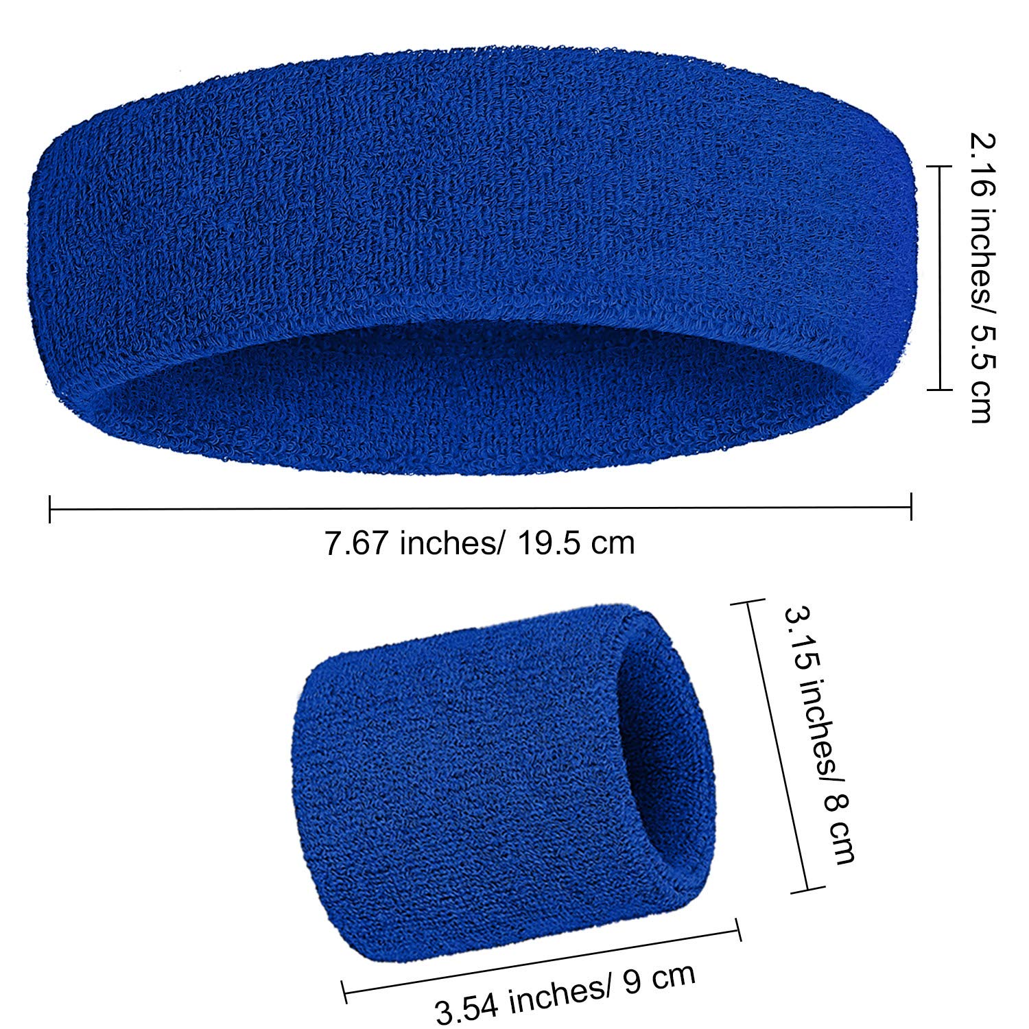 Bememo 6 Pieces Striped Sweatbands Set, Includes 2 Pieces Sports Headband And 4 Pieces Wristbands Sweatbands Colorful Striped Sw