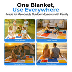 Scuddles Extra Large Picnic Blanket - 79 X 59 Waterproof Outdoor Mat With 3-Layer Comfort Design, Easy Fold & Carry Strap For Be