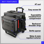Titan by Arctic Zone Deep Freeze 60 (50+10) Can Wheeled Cooler - Collapsible Rolling Cooler with Wheels and All-Terrain Cart, Sh