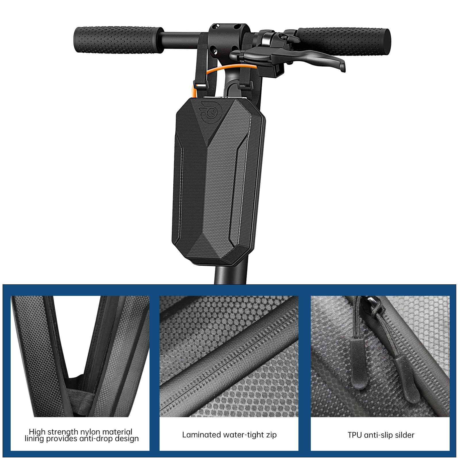 Hiboy Scooter Storage Bag, 4L Large Capacity Handlebar Bag, Front Hanging Bag for Electric Scooter/Electric Bike, For Carrying C