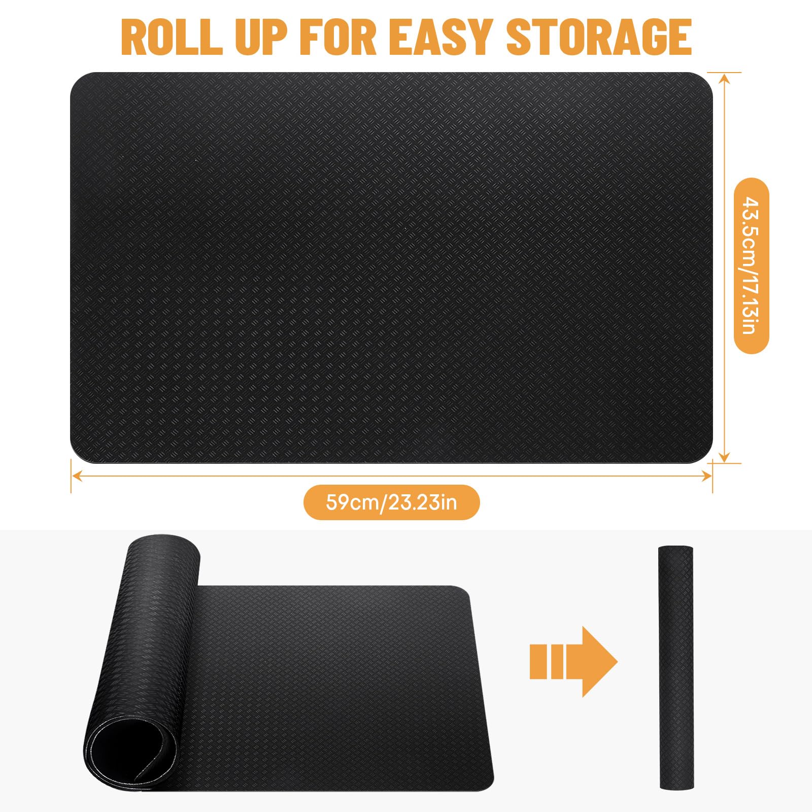 Upgrade Double-Sided Non-Slip Workout Mat For Elliptical Leg Exerciser, Exercise Mat For Under Desk Elliptical Floor Protection