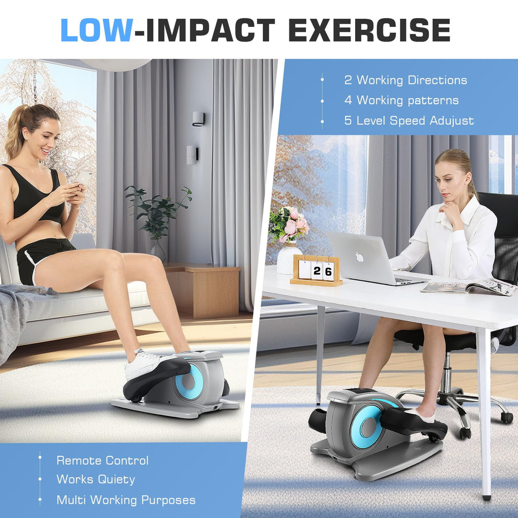 Ancheer Under Desk Elliptical Machine, Electric Seated Pedal Exerciser, Mini Elliptical Machines For Seniors, Lcd Display Monito