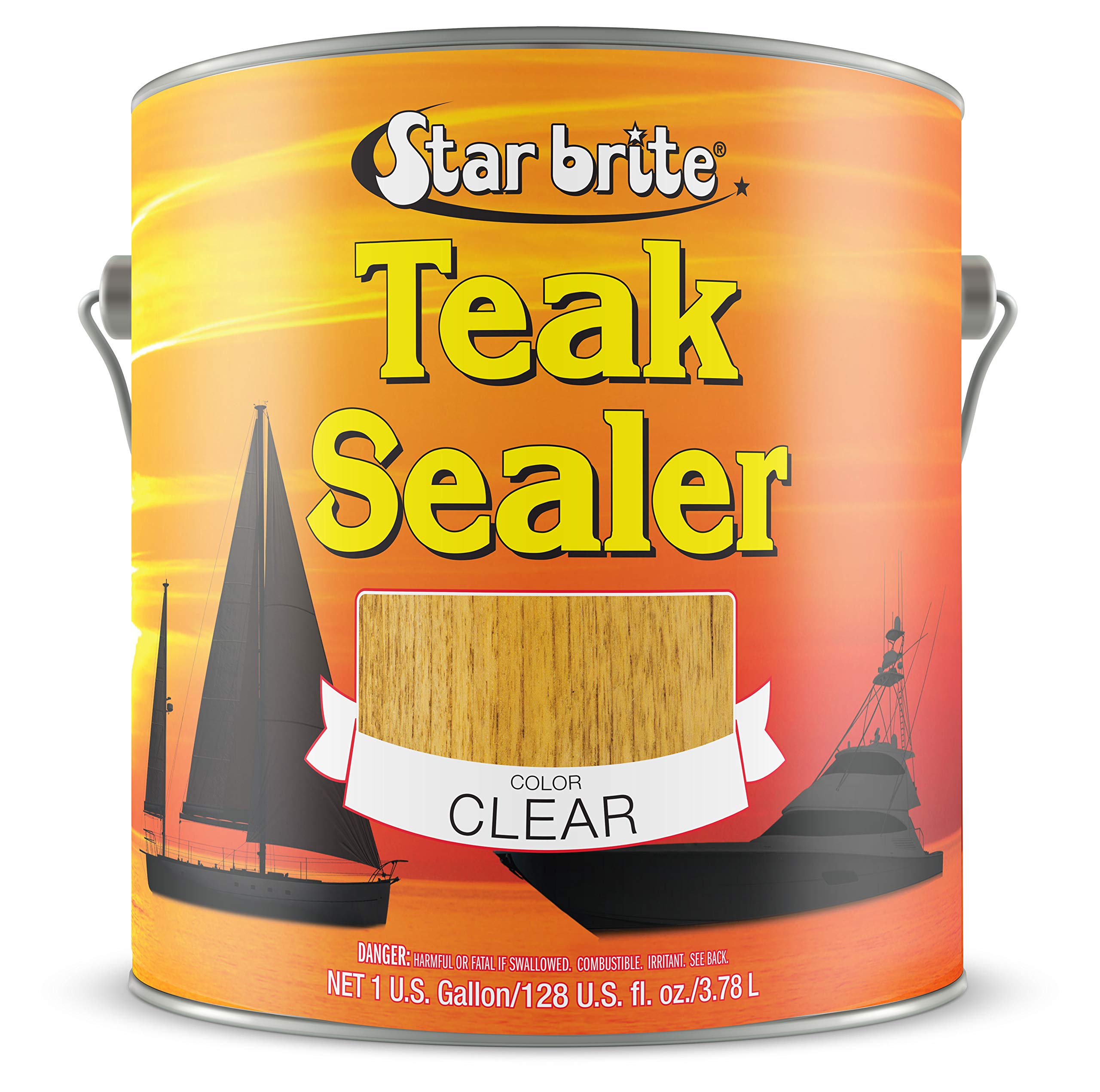 Star Brite Teak Sealer - One-Coat, Durable Protection For All Fine Woods - Perfect For Outdoor Furniture & Marine Use - Clear 1 