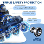 Kuxuan Skates Adjustable Inline Skates For Kids And Youth With Full Light Up Wheels Camo Outdoor Fun Illuminating Skates For Gir
