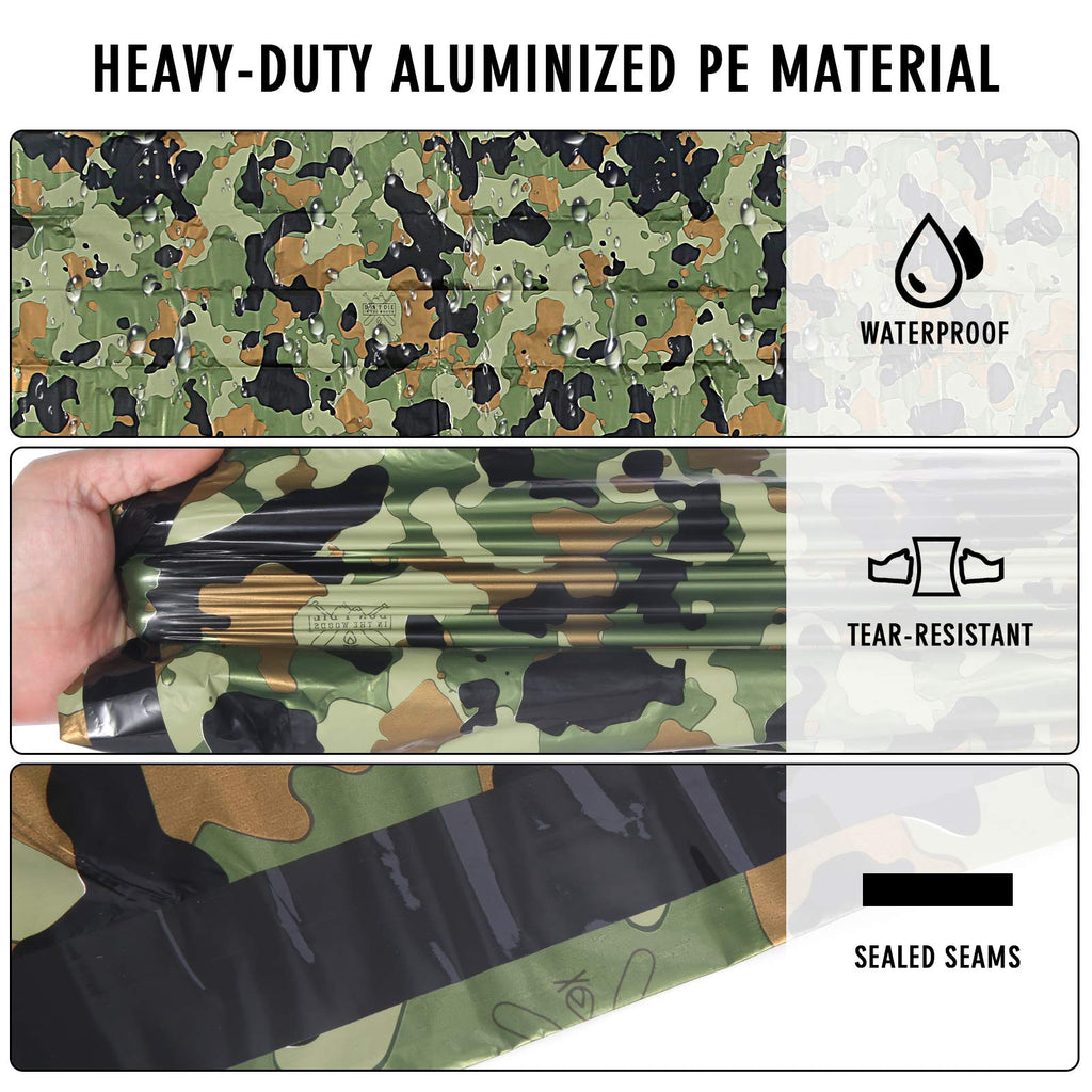 Delmera Emergency Sleeping Bag, Lightweight Survival Sleeping Bags Waterproof Thermal Emergency Blanket, Bivy Sack For Outdoor A