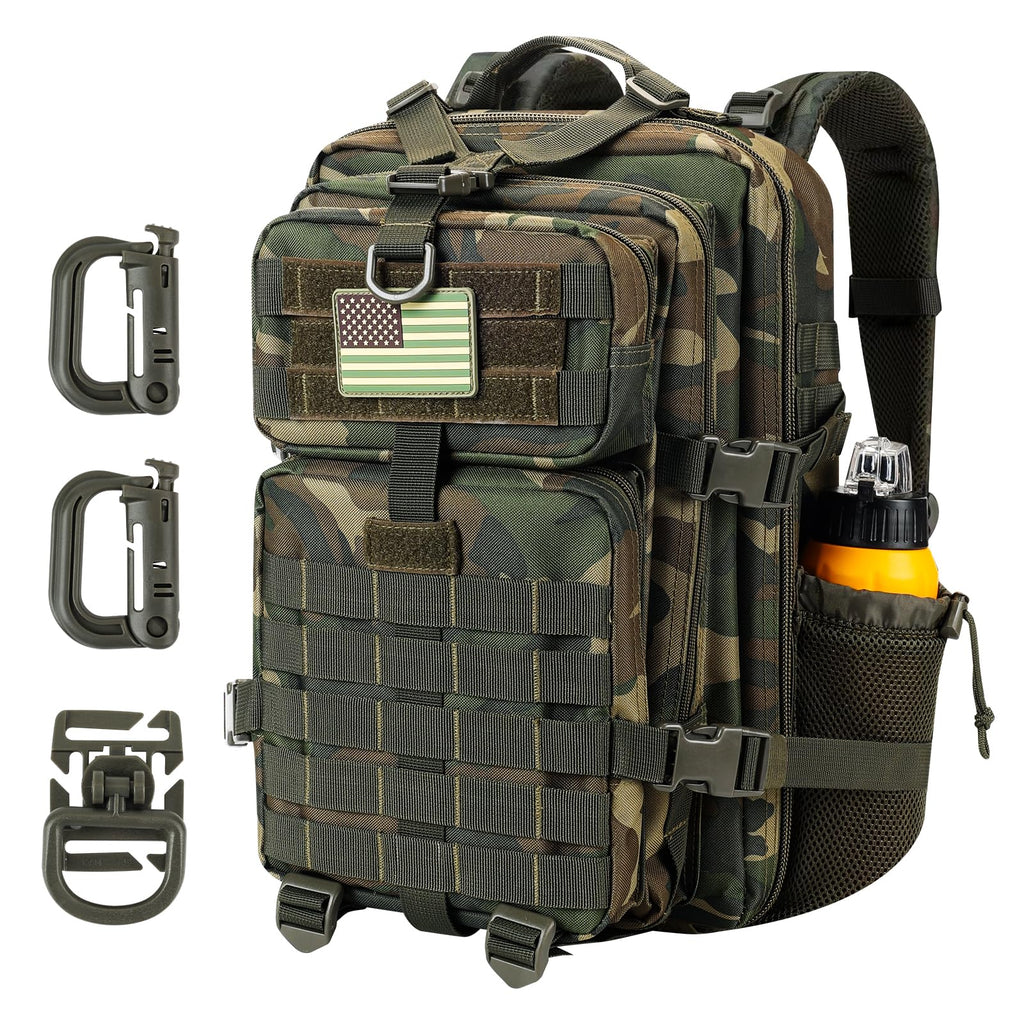 Hannibal Tactical 30L Molle Assault Pack, Tactical Backpack Military Army Camping Rucksack With Bottle Holder, 3-Day Pack, Us Wo