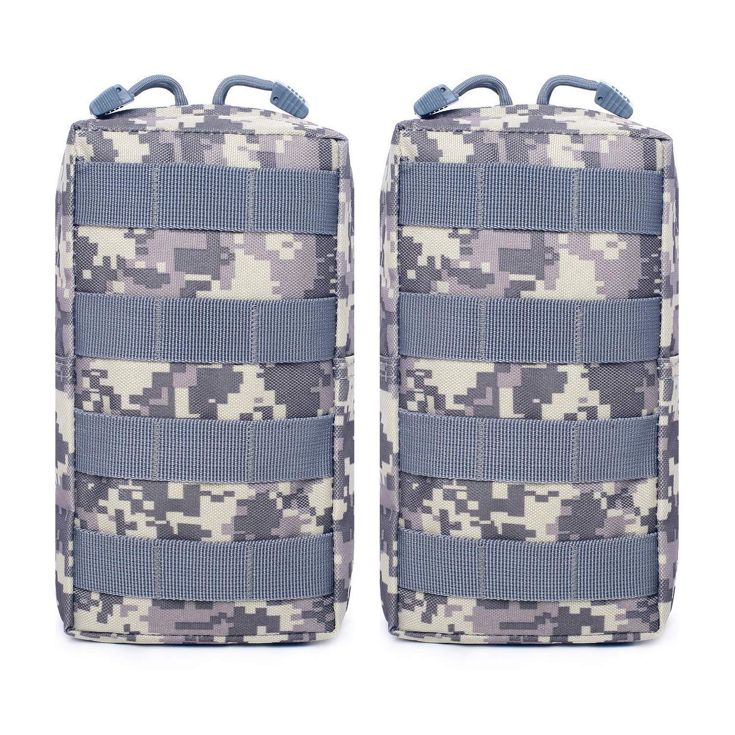 Tacticool 2 Pack Molle Pouches - Tactical Compact Water-Resistant Edc Pouch (2 Pack-Acu)